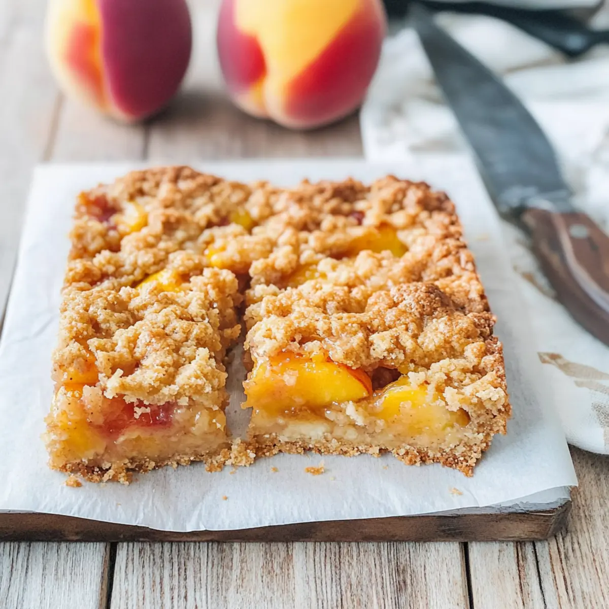 Peaches and Cream Crumble Bars