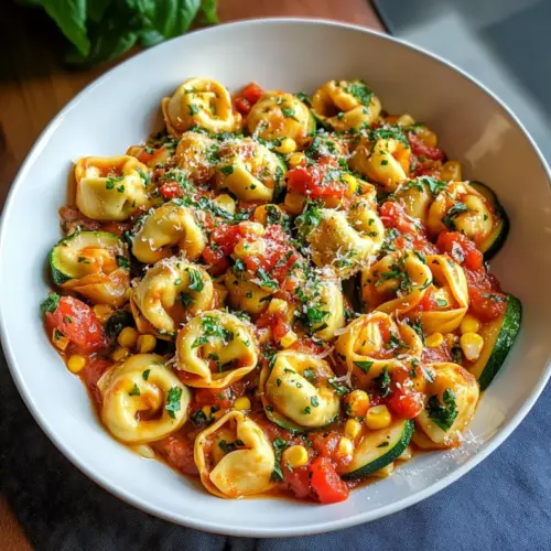 Cheese Tortellini with Summer Veggies
