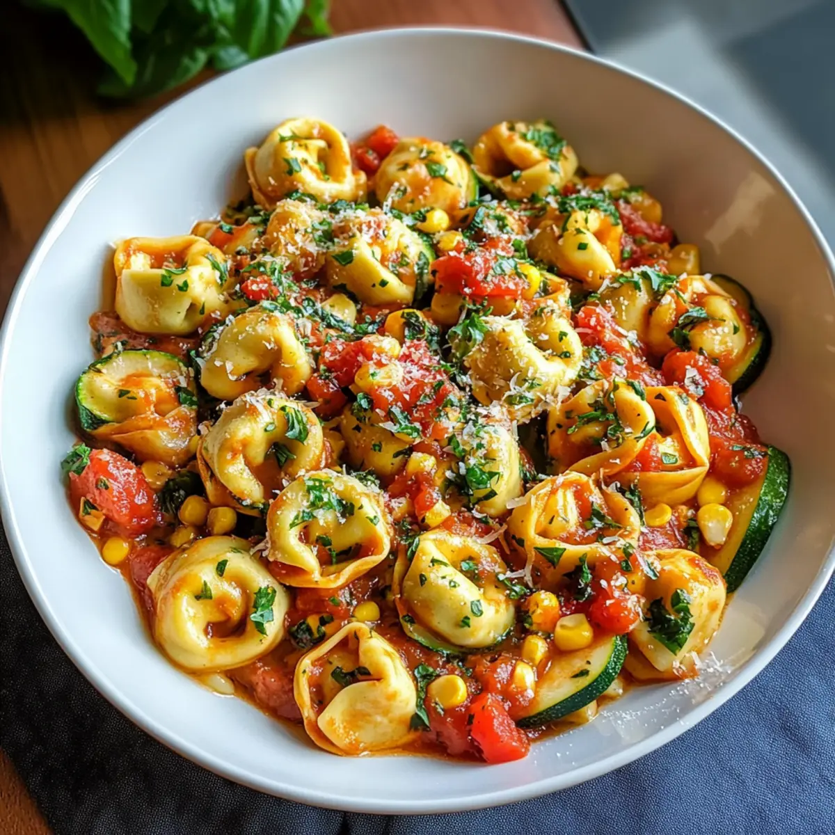Cheese Tortellini with Summer Veggies