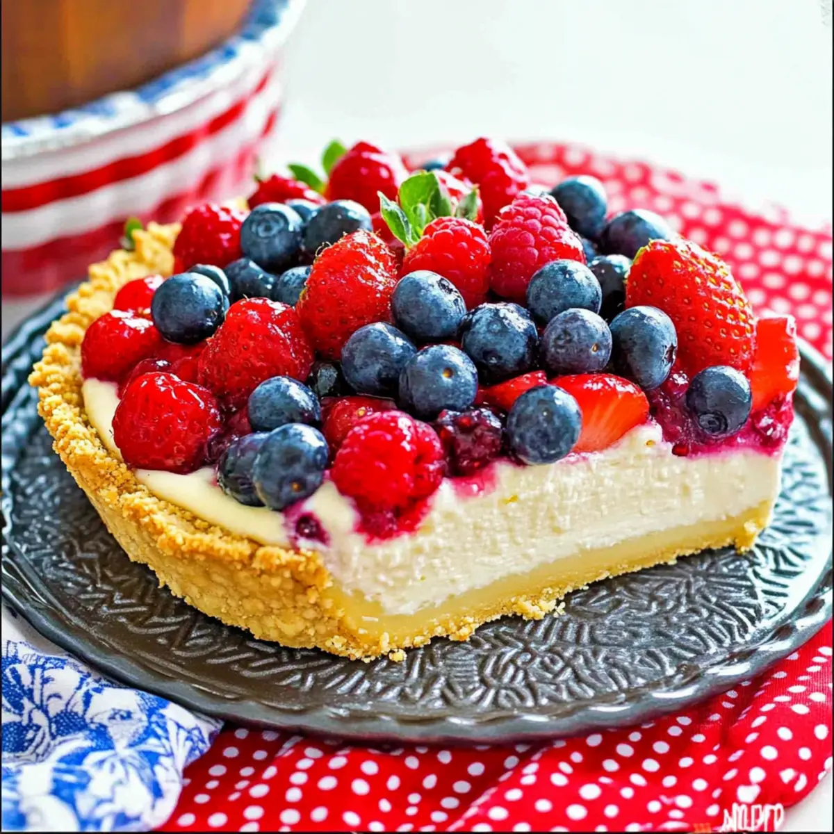 No Bake Triple Berry Icebox Pie