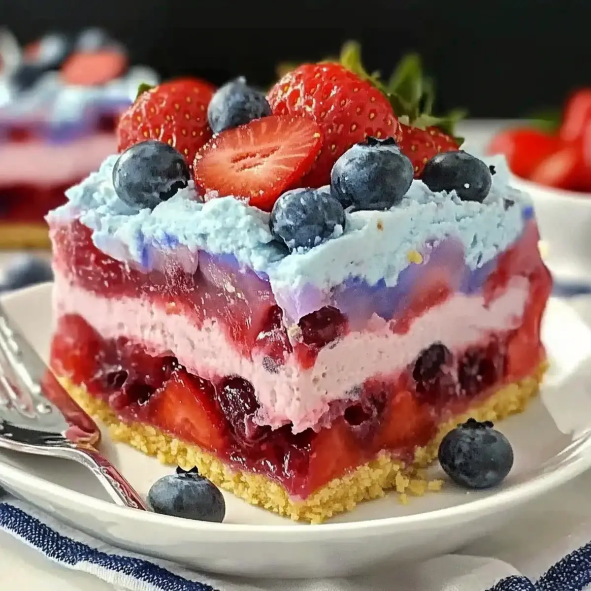 Summer Berry Jello Lasagna