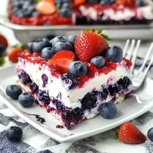 No Bake Summer Berry Lasagna