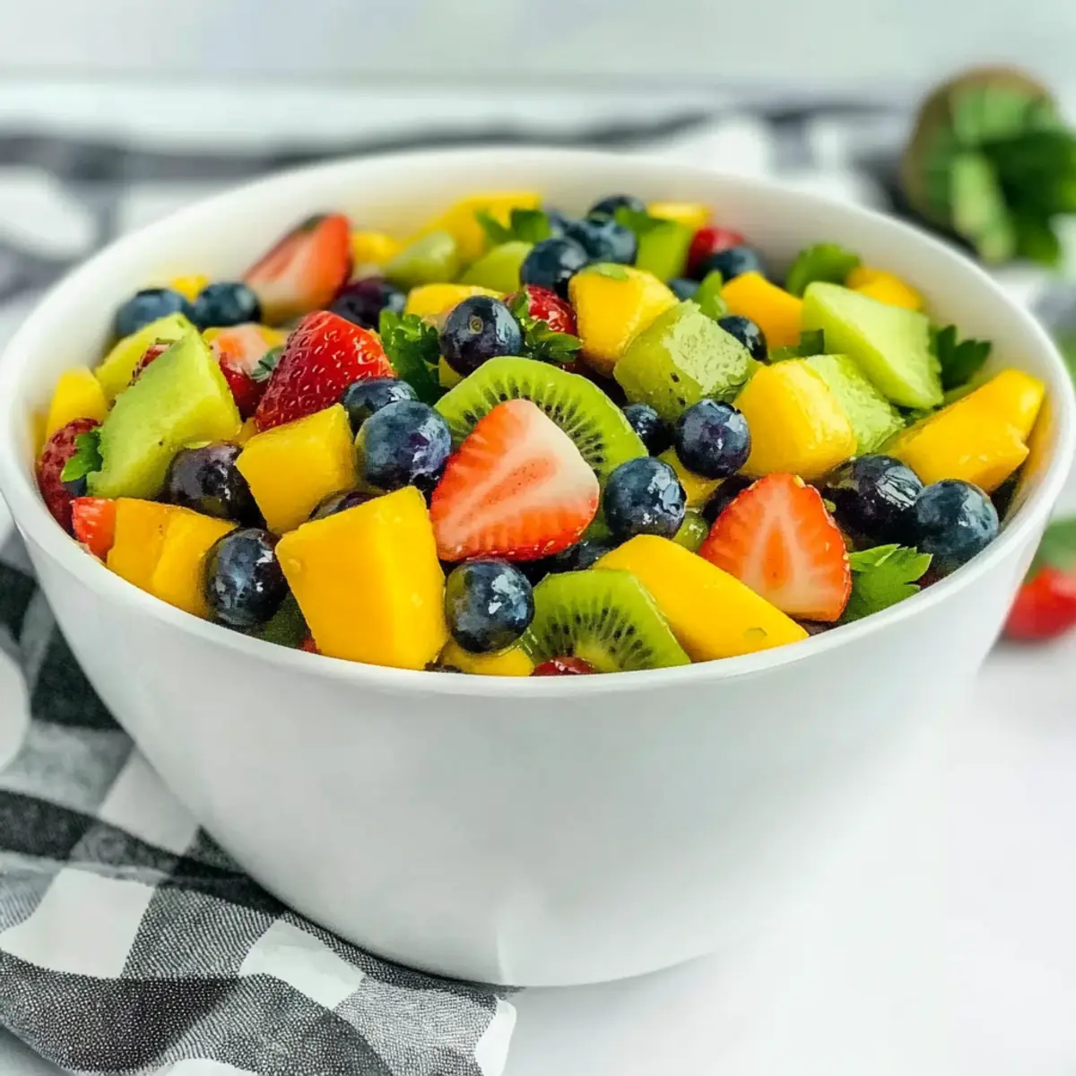 Kiwi Fruit Salad with Honey Lime Dressing