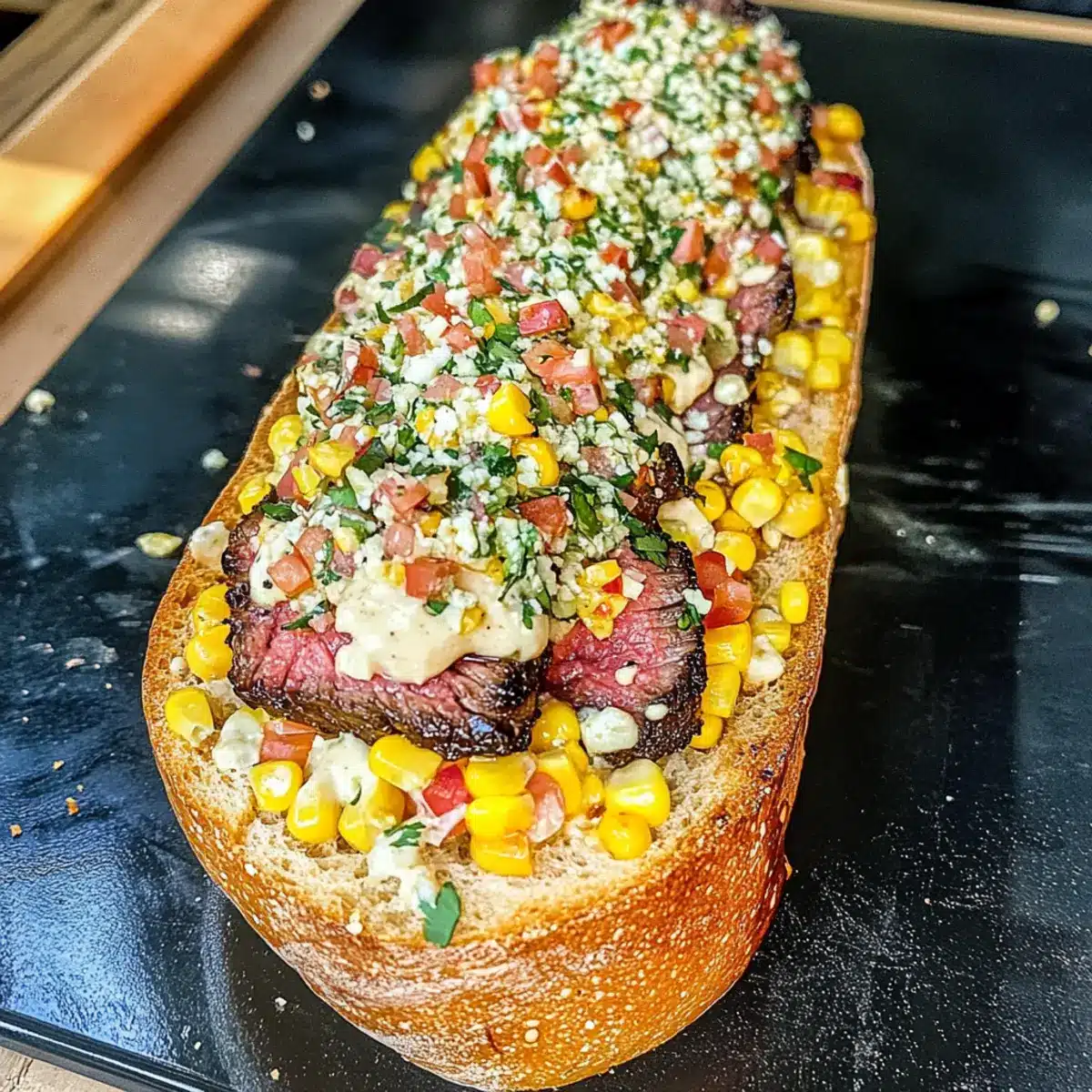 Steak Elote Bread Boats