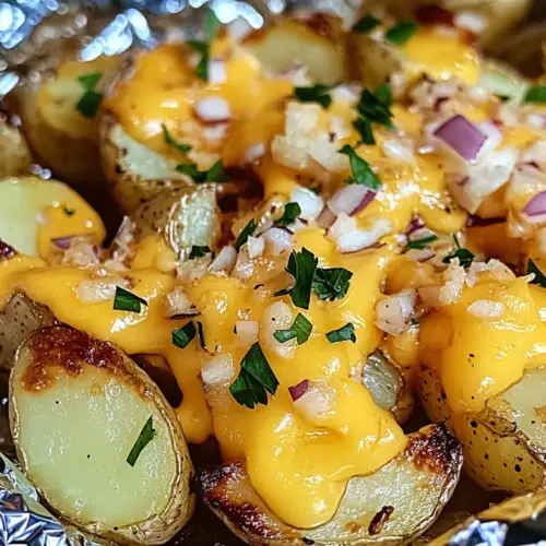 Grilled Cheesy Garlic Potatoes