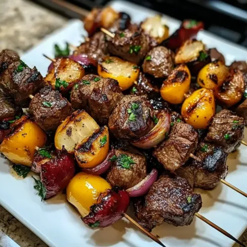 Juicy Garlic Herb Steak Kabobs