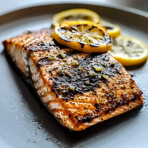 Grilled Salmon on Blackstone