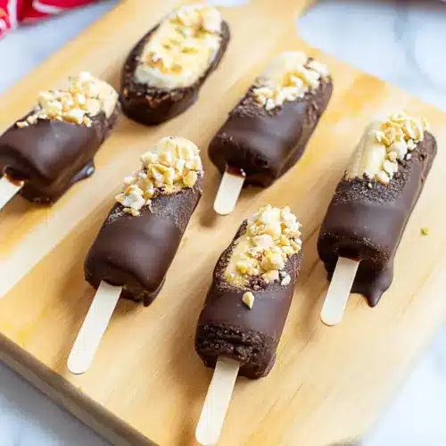 Frozen Chocolate Covered Banana Popsicles