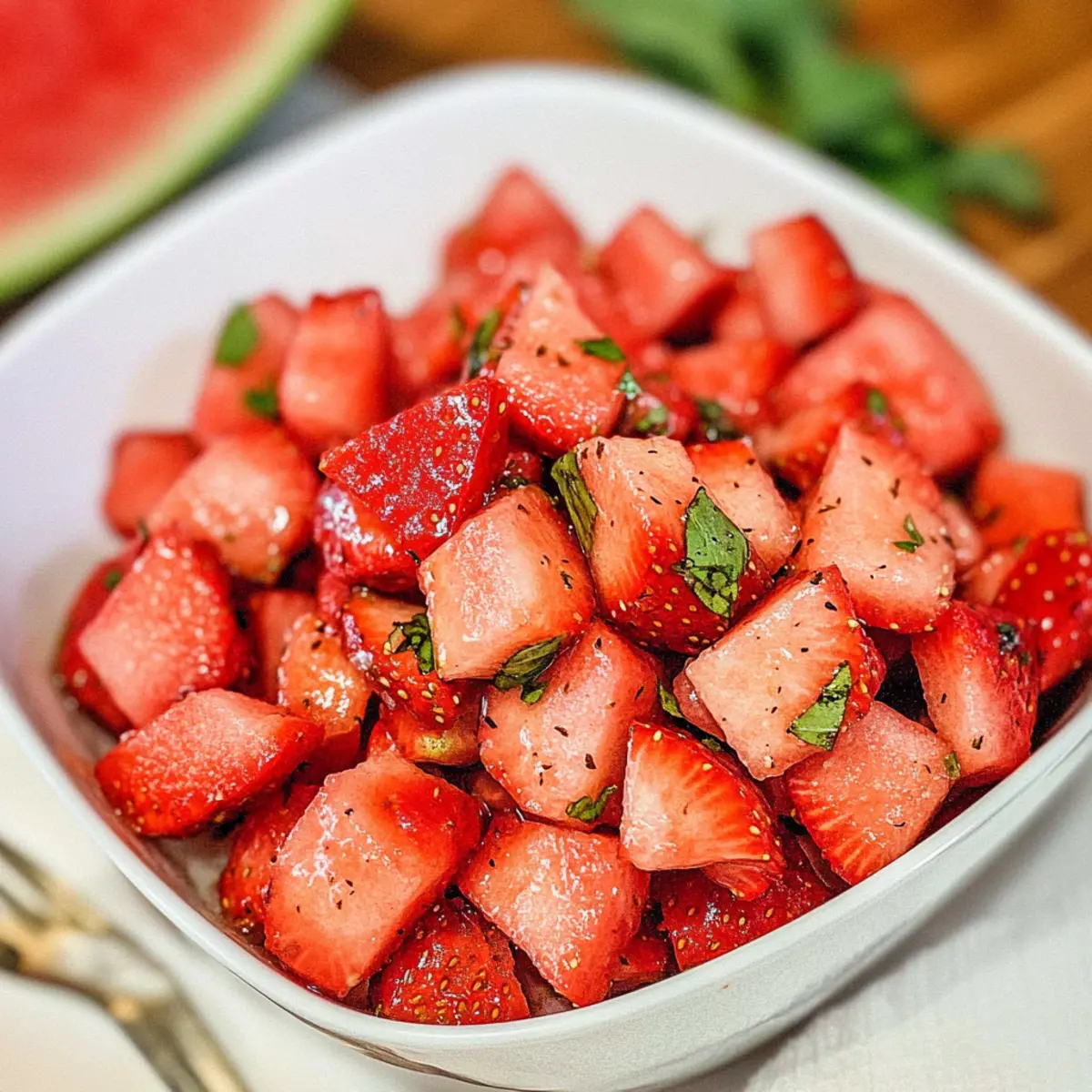 Strawberry Watermelon Salad with Honey Lime Vinaigrette