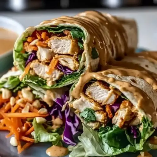 Thai Peanut Chicken Wraps