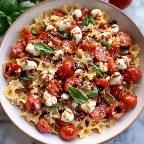 Cherry Tomato Bruschetta Pasta Salad