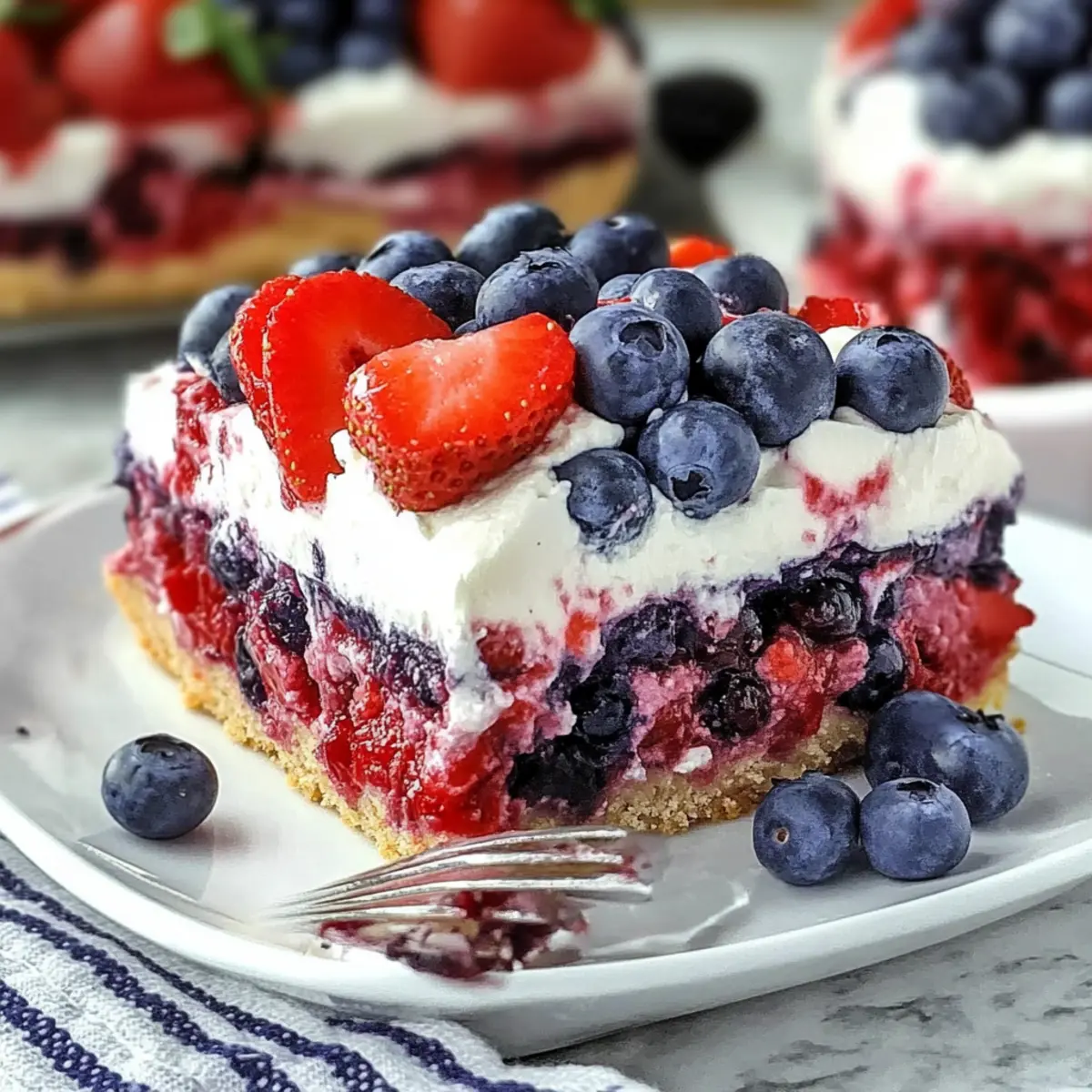 No Bake Summer Berry Lasagna