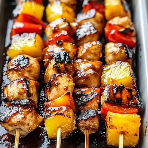 BBQ Pineapple Chicken Skewers