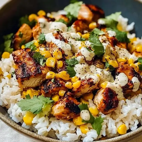 Street Corn Chicken and Rice Bowls